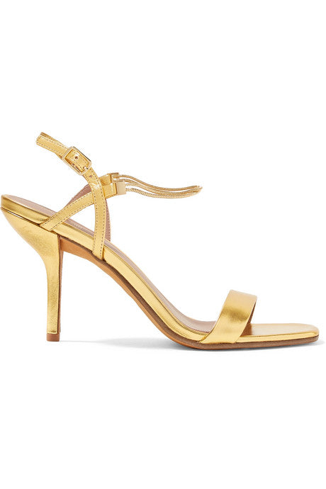 Frankie embellished metallic leather sandals