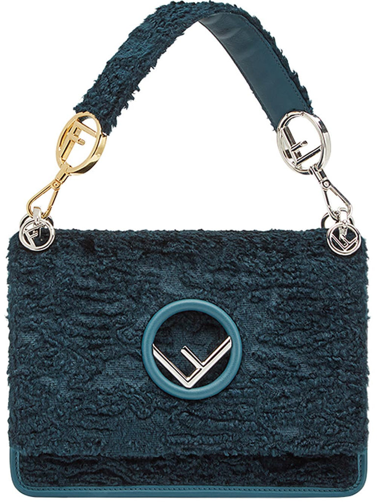 Teal Kan I F Velvet shoulder bag