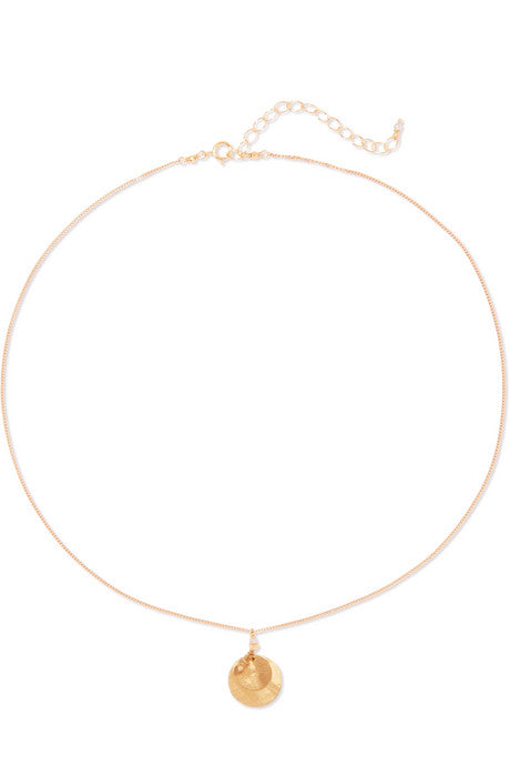 Gold-tone and crystal necklace