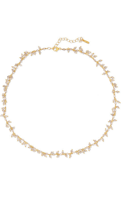 Mystic gold-plated labradorite necklace