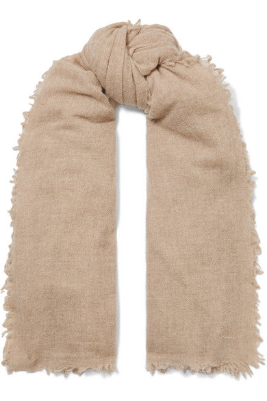 Frayed cashmere scarf