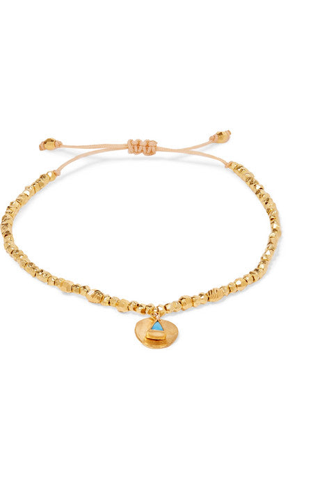 Gold-plated turquoise bracelet