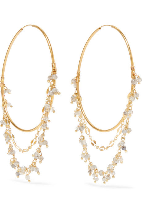 Mystic gold-tone crystal hoop earrings