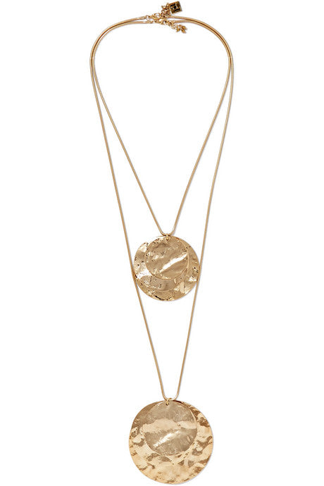 Hammered gold-tone necklace