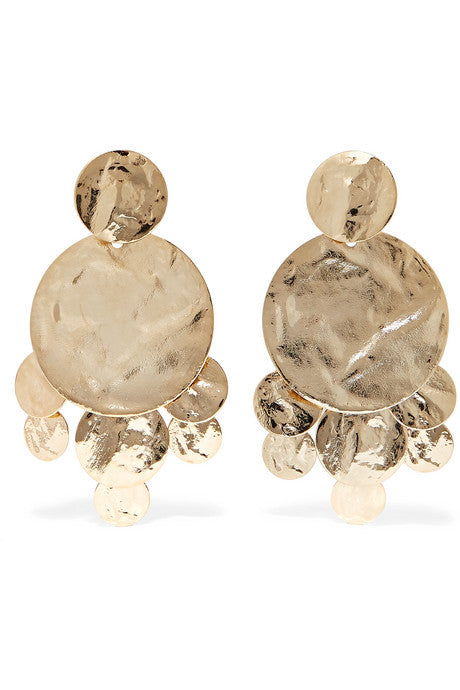 Ballo hammered gold-tone earrings