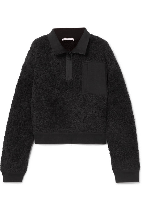 Oversized wool-blend fleece sweatshirt