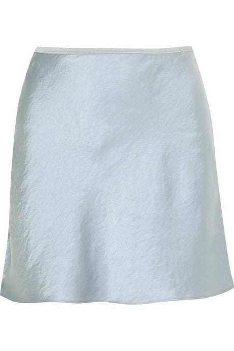 Crinkled-satin mini skirt