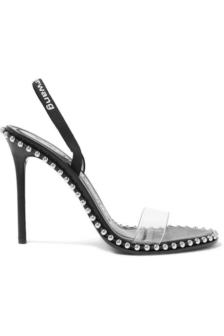 Nova studded leather and PVC slingback sandals