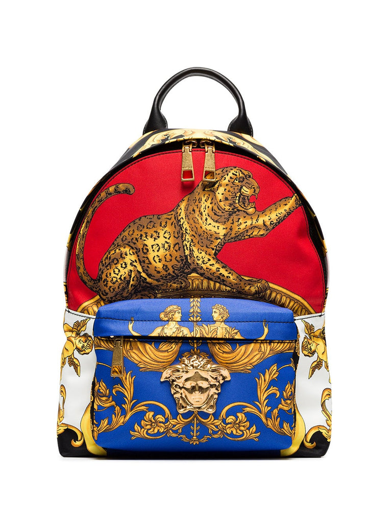 multicoloured baroque printed backpack