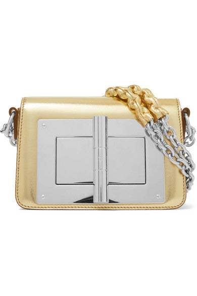 Natalia mini metallic leather shoulder bag