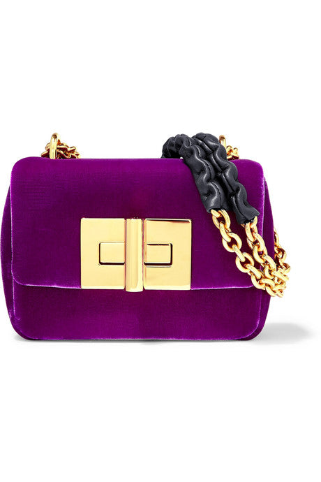 Natalia mini velvet shoulder bag