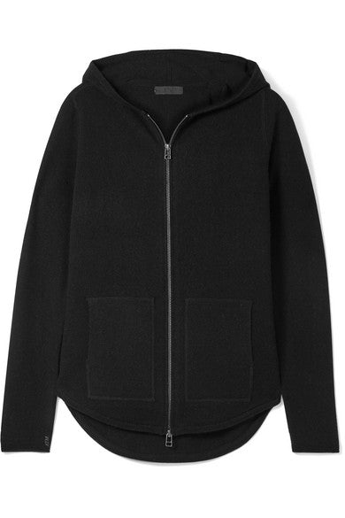 Luxe Essentials brushed wool and cashmere-blend hoodie