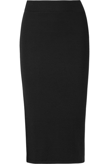 Ribbed stretch-Micro Modal midi skirt