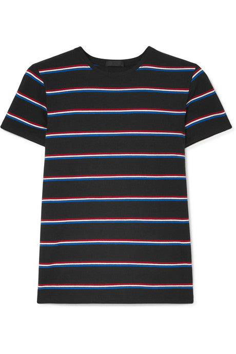 Striped stretch-Pima cotton jersey T-shirt