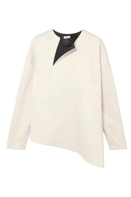 Montbel asymmetric crepe de chine blouse