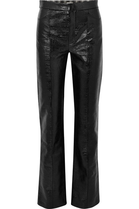 Olbia coated cotton-blend straight-leg pants