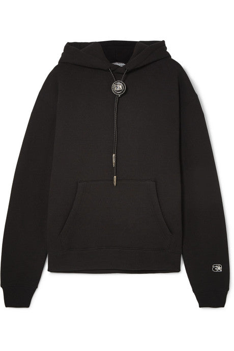 Embellished cotton-blend jersey hoodie