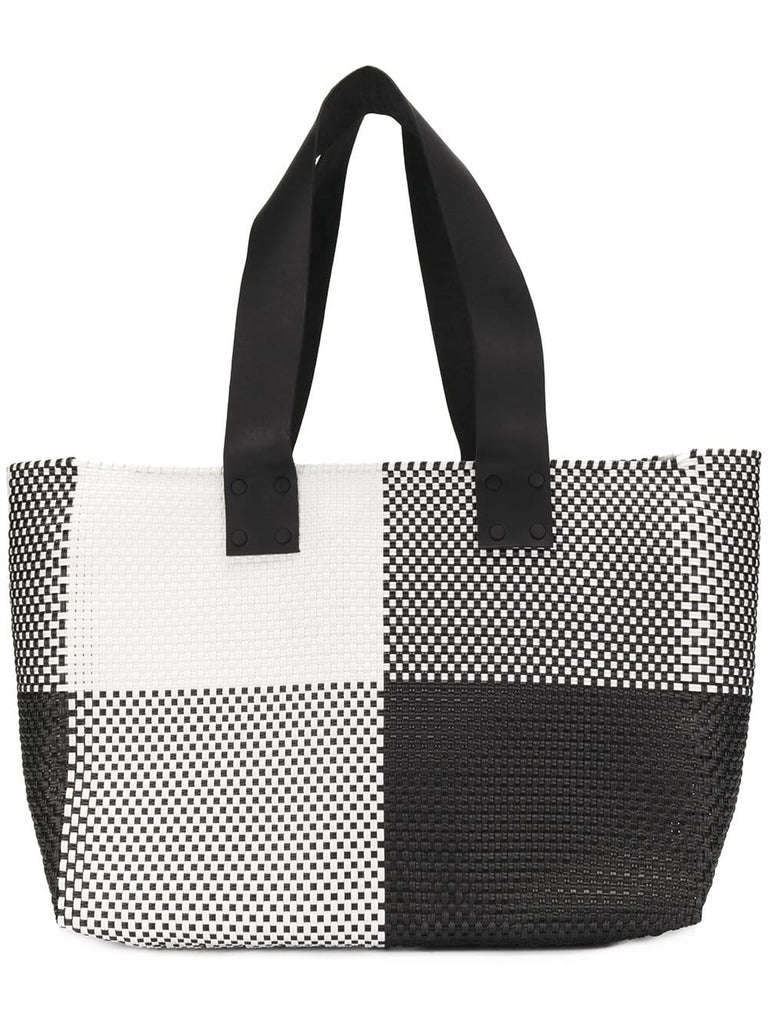 check top-handle tote