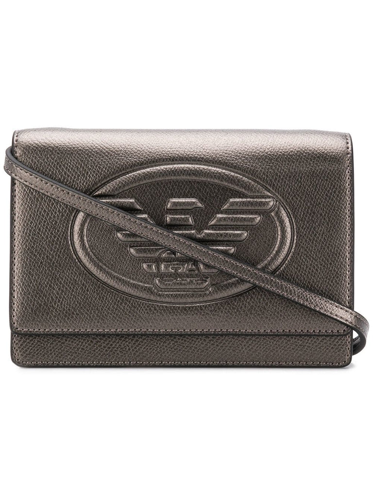 embossed logo cross-body bag