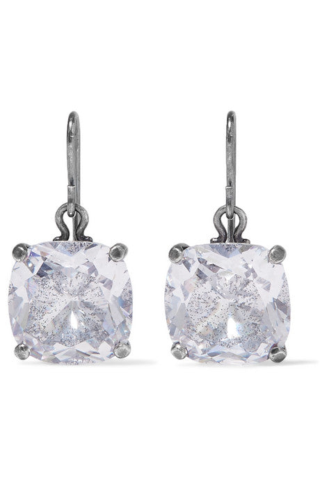 Oxidized silver cubic zirconia earrings