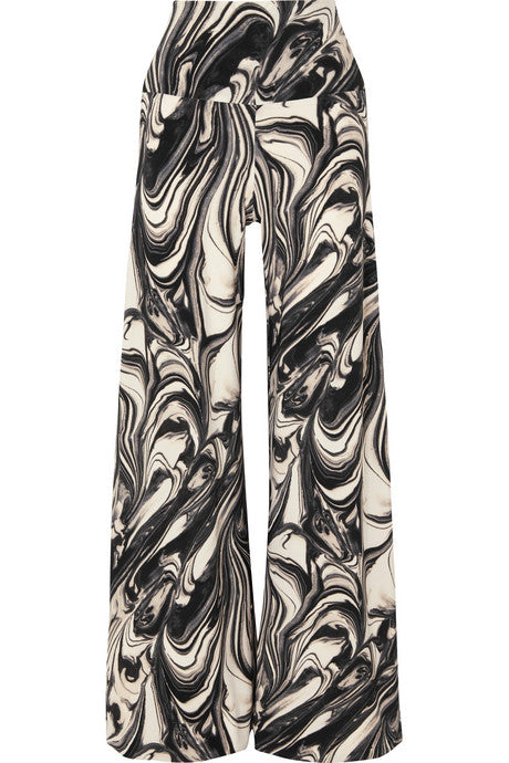 Elephant marbled stretch-jersey wide-leg pants