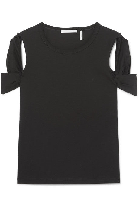 Cutout cotton-jersey T-shirt