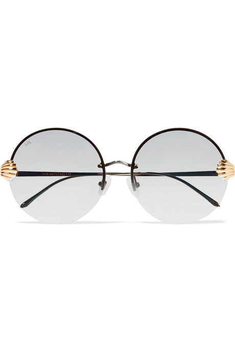 Goddess round-frame stainless steel and gold-tone sunglasses