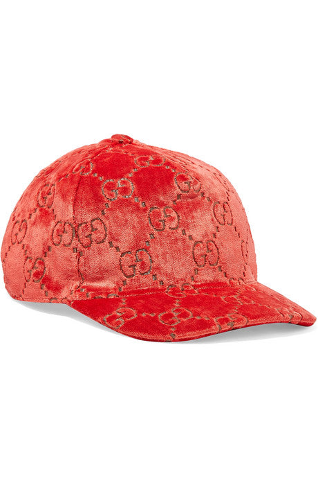 Metallic velvet-jacquard baseball cap