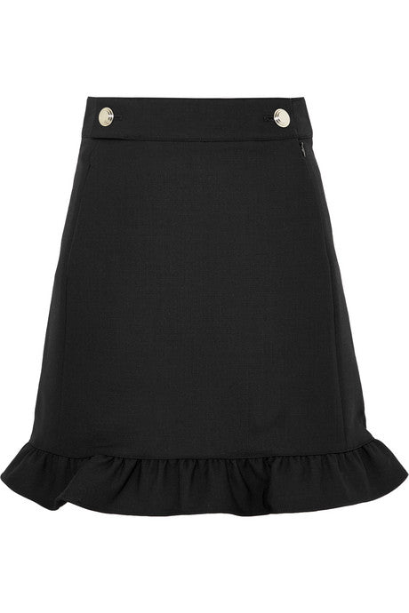 Ruffled twill skirt