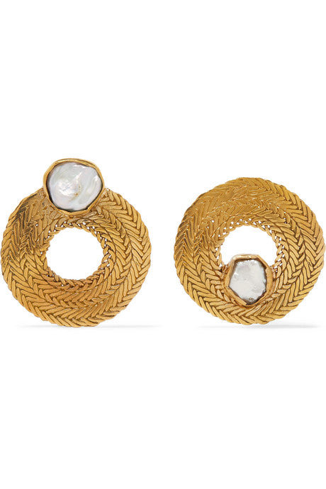 Colette gold-tone pearl earrings