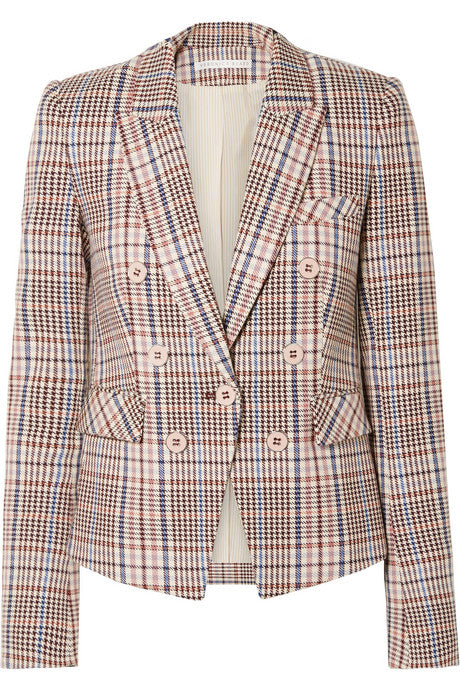 Diego Dickey double-breasted houndstooth cotton-blend blazer