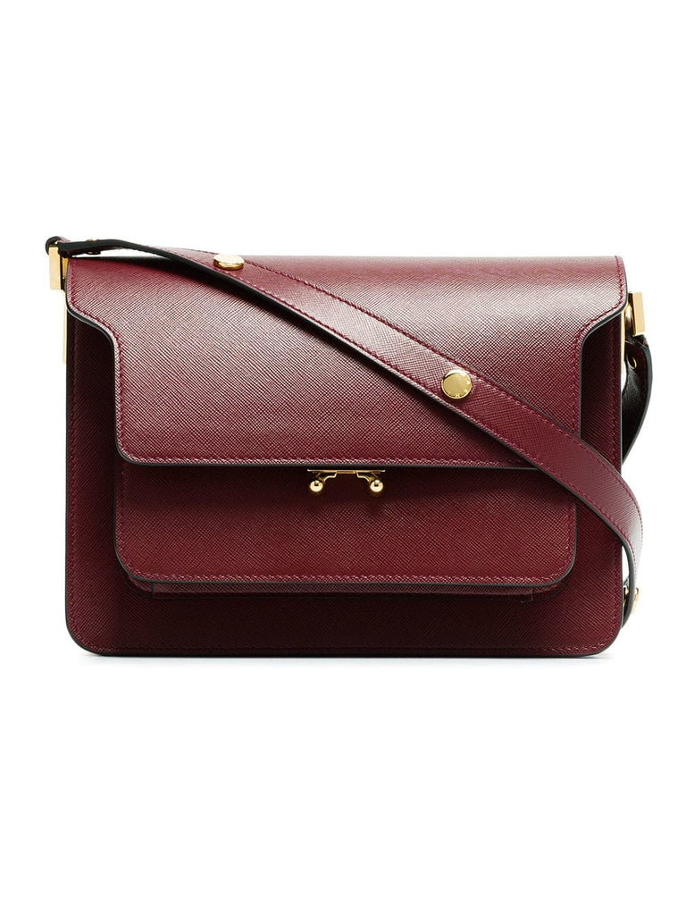 Burgundy Trunk medium leather shoulder bag