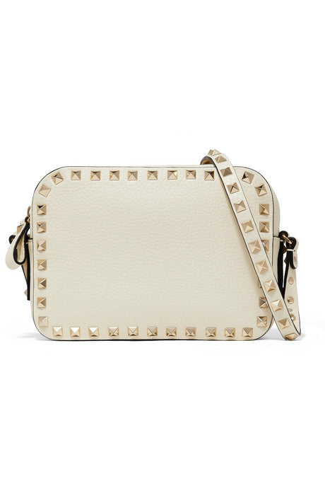 Valentino Garavani The Rockstud textured-leather shoulder bag