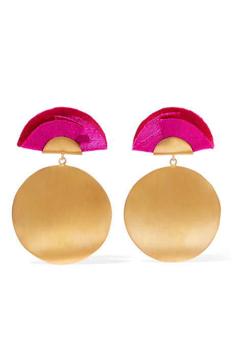 Full Moon gold-tone and silk earrings