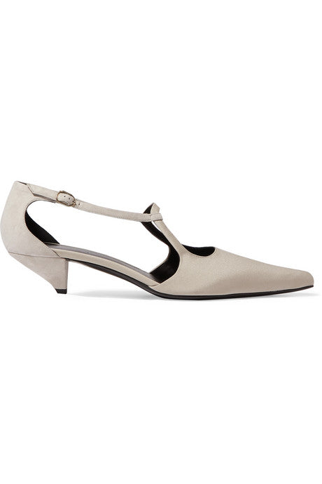 Bourgoise Salome cutout silk-faille pumps