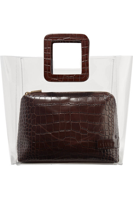 Shirley PVC and croc-effect leather tote