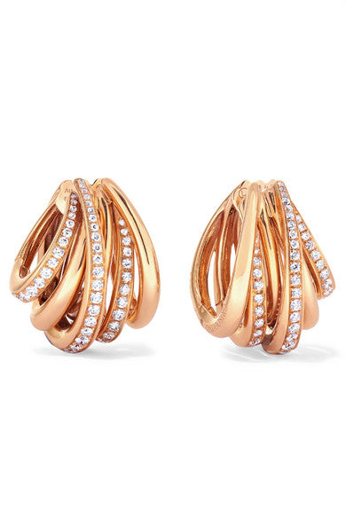 Allegra 18-karat rose gold diamond earrings