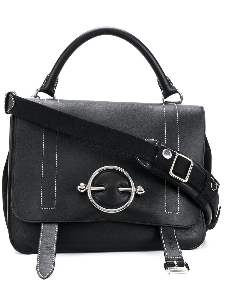 Black Large Disc Satchel