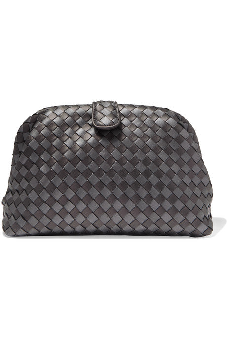 Lauren 1980 metallic intrecciato leather clutch