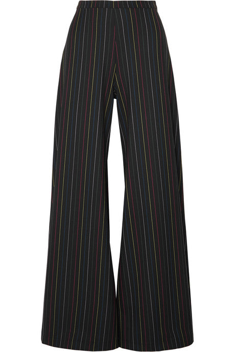 Dune striped crepe wide-leg pants