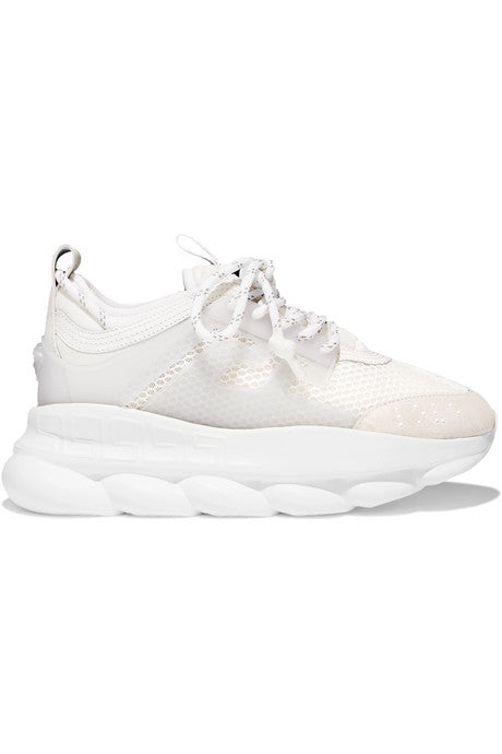 Chain Reaction mesh, neoprene and suede platform sneakers