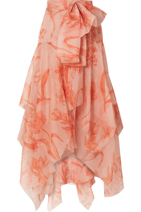 Sparkling Sand printed silk-organza maxi skirt