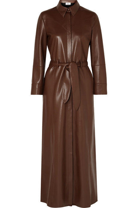 Taurus vegan leather maxi dress