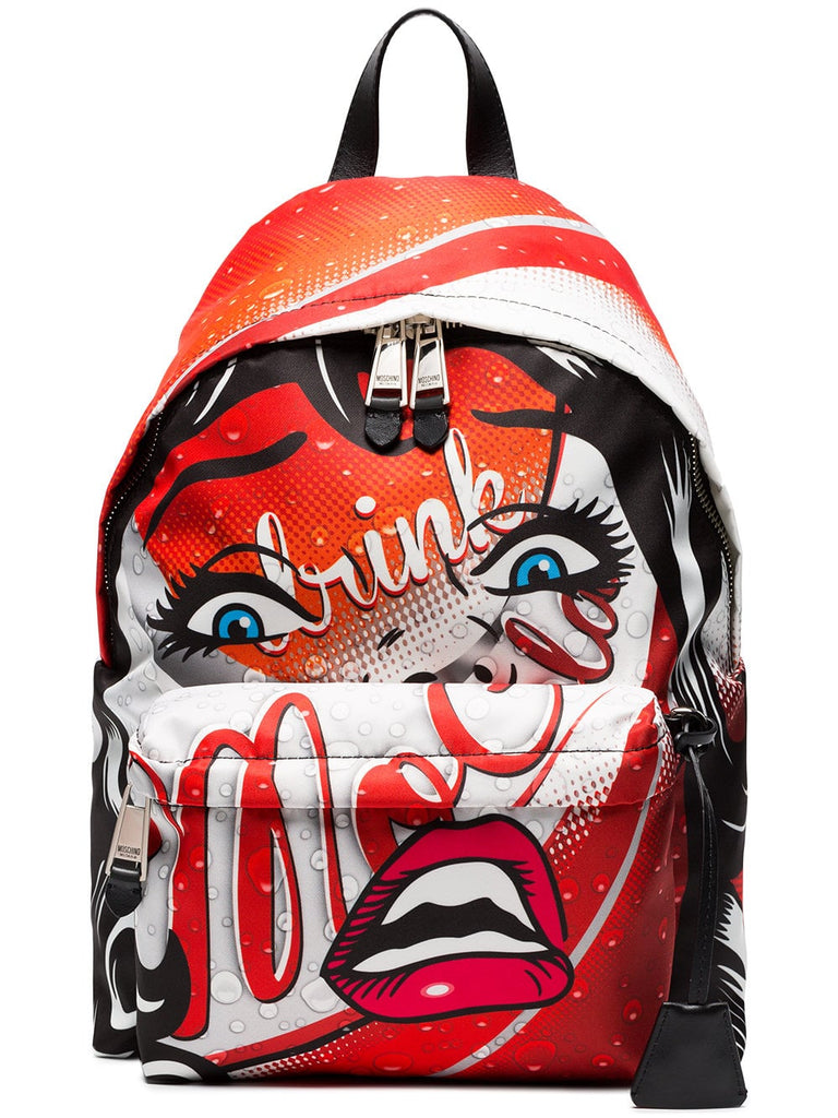 Multicoloured Face print backpack