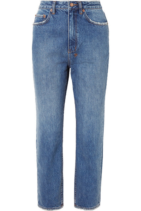 Chlo Wasted cropped high-rise straight-leg jeans