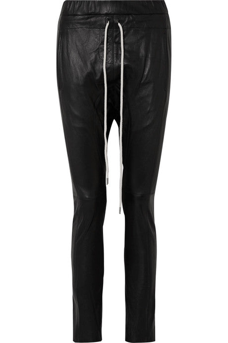 Leather track pants