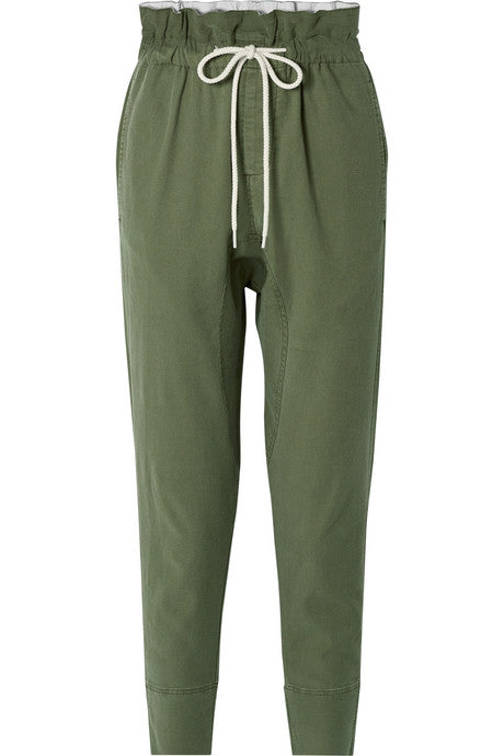 Dobby cotton-blend pants