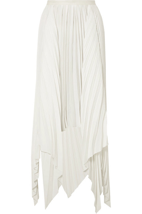 Charlotte asymmetric pleated crepe maxi skirt