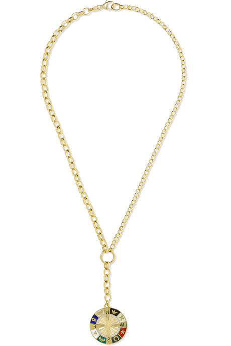 18-karat gold, diamond and enamel necklace