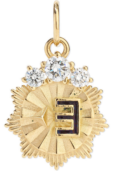 New Beginning 18-karat gold, diamond and enamel pendant